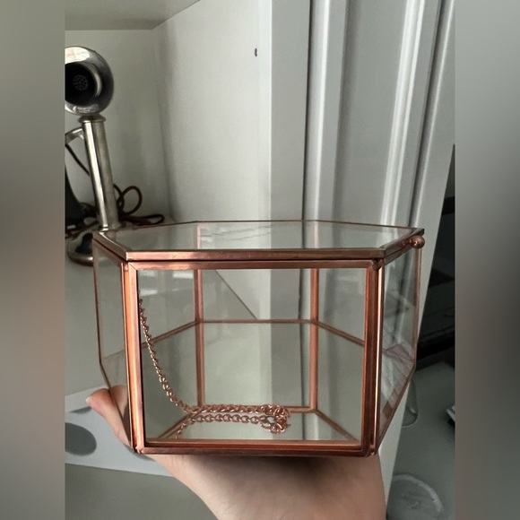 PANDORA Glass Jewelry Storage Box Octagon Copper Collectible Piece 2017 EUC - Picture 10 of 17